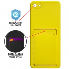Capa iPhone 7/8 e SE 2020/2022 - Emborrachada Case Card Amarela